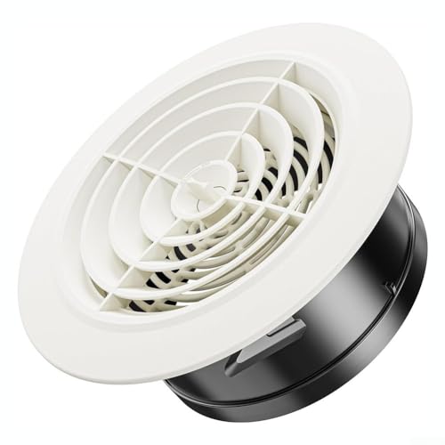 FUBESK Runde Deckenmontage Lüftungsgitter Abdeckung Runde Entlüftung Abluftventil Diffusor Fliegennetz Einfache Installation Kunststoff Ø75mm - Ø200mm (200mm) von FUBESK