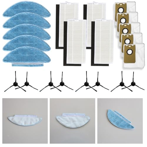 FUBESK Seitenbürsten-Wischmopp-Filter-Staubbeutel-Set für Medion X20 SW+ MD11415 X21 SW+ MD11500 Staubsauger Bodenreiniger Zubehör FUBESK Seitenbürsten-Wischmopp-Filter-Staubbeutel-Set für Medion X20 SW+ MD11415 X21 SW+ MD11500 Staubsauger Bodenreiniger Zubehör von FUBESK