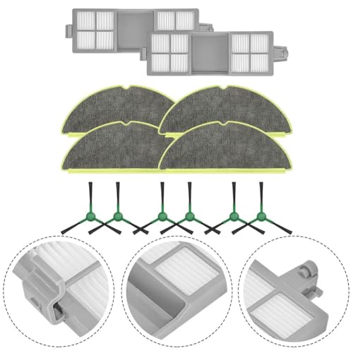 FUBESK Seitenbürsten-Wischmopp-Pads, Filter-Set für Roomba 205 für DustCompactor Staubsauger FUBESK Seitenbürsten-Wischmopp-Pads, Filter-Set für Roomba 205 für DustCompactor Staubsauger von FUBESK