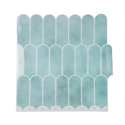 Federförmige wasserdichte und hitzebeständige Wandaufkleber für DIY Fliesendekoration aus PET-Material geeignet für Badezimmer, Küche, Dusche und Kamine (A) von FUBESK
