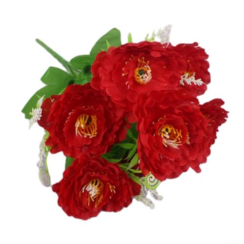 Hauchen Sie Ihrem Zuhause Leben ein mit künstlichen Pfingstrosen aus Seide, 7 Handvoll (hellrot) von FUBESK