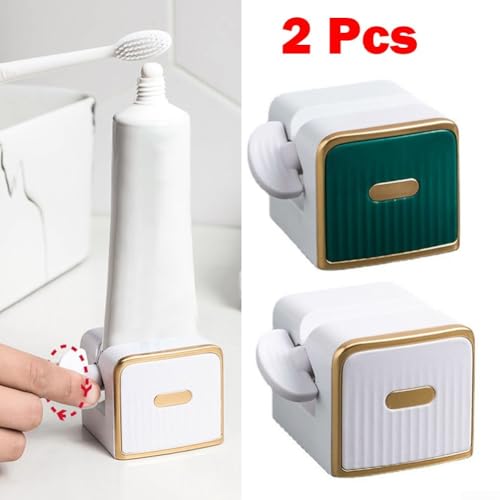Hygiene. Holen Sie das Beste aus Ihren Tuben heraus mit dieser 2er-Packung effektiver Quetscher (weiß und grün) von FUBESK