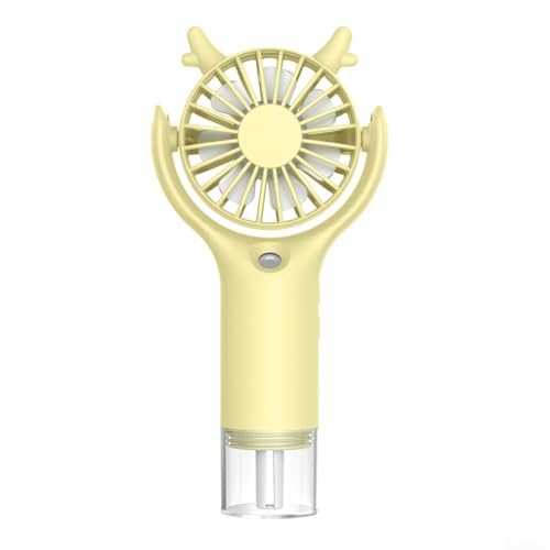 Kompakter wiederaufladbarer Ventilator mit Sprühnebel für Außen- und Innenkühlung (gelb) von FUBESK