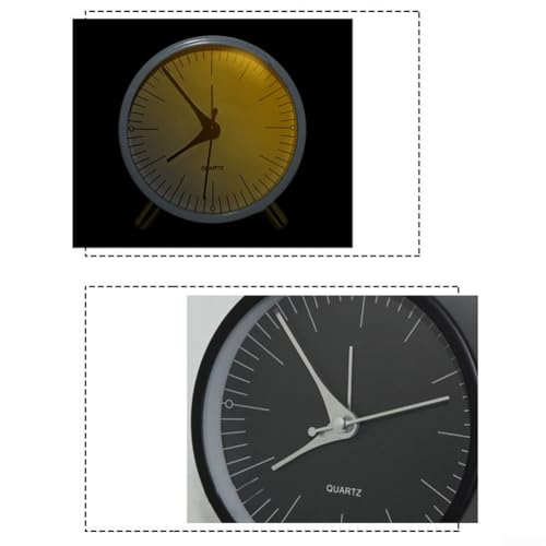 Kreativer und kompakter Desktop-Wecker, leiser Betrieb mit weichem Nachtlicht, Schwarz von FUBESK