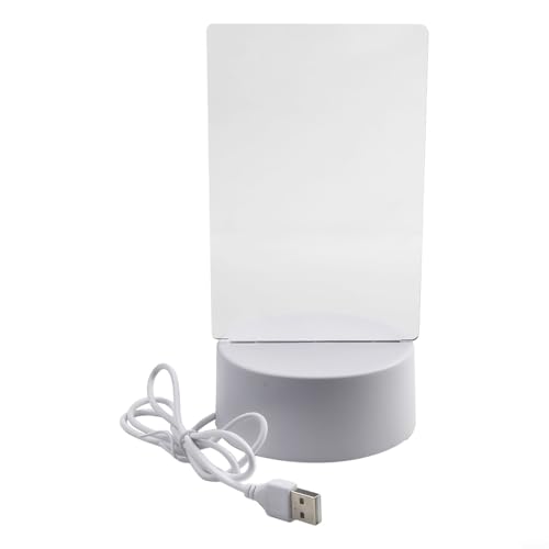 Kreatives USB-Nachrichtenbrett Nachtlicht mit Stift, Acryl Transparentes Design, warmes Licht Dekoration für Schreibtisch und Zuhause, USB-betriebene Nachrichtenschreibtafel mit löschbarem Stift von FUBESK