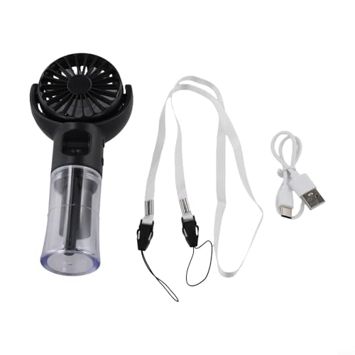 Leicht wiederaufladbarer Mini-Ventilator mit Sprühfunktion, perfekt für Veranstaltungen im Freien (schwarz) von FUBESK