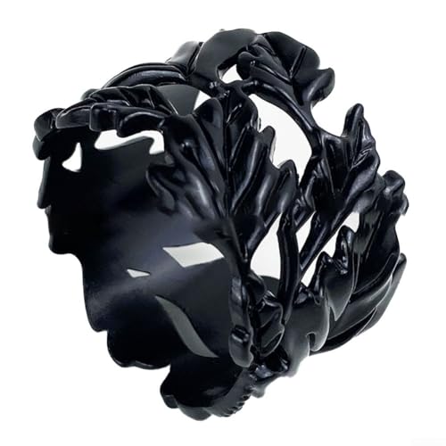 Leicht zu pflegender Serviettenhalter mit einzigartigem Blatt-Design für stilvolle Anlässe (schwarz) von FUBESK