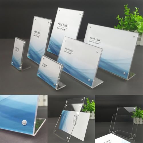 Magnetischer Acryl-Rahmenständer für Bilder und Displays für Büro und Zuhause (12,8 x 17,8 cm) von FUBESK