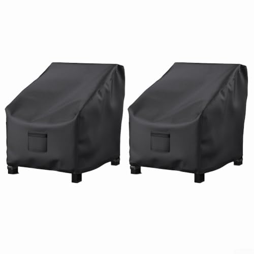 Outdoor Stuhlhussen 2er Set aus 600D Oxford Stoff mit Wasserdicht und UV Schutz von FUBESK