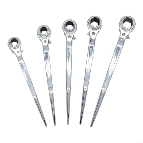 Podger Schraubenschlüssel Ratschenschlüssel 1/2 Zoll Vierkantantrieb, Zwei-Wege-Umwandlungsdesign, Silber, 18–21 mm/17–19 mm/19–22 mm/19–21 mm/21–22 mm, Ratschenschlüssel aus Stahl, Aufrichtgerüst, von FUBESK