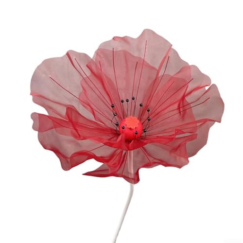 Realistische künstliche Stoffblumen für elegante Hochzeitsdekorationen, großer Blütenkopf, 40 cm, Rot von FUBESK