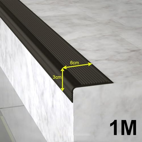 Rutschfester Treppenkantenschutz mit wasserdichtem PVC-Rand für Innen- und Außentreppen bietet Sicherheit und Kantenschutz (braun) von FUBESK