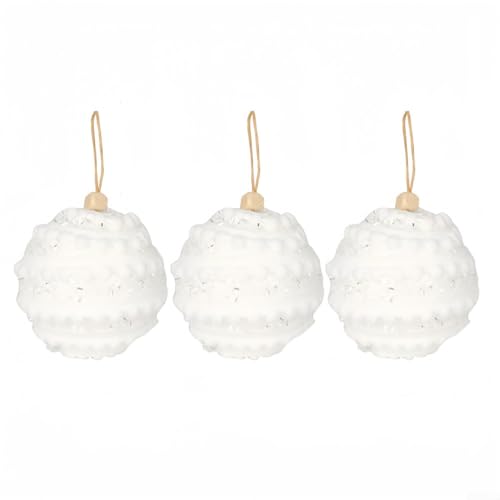 Schöne 8 cm große Weihnachtskugel-Ornamente für festliche Dekoration, perfekt für die Verschönerung von Urlaubsdisplays und zur Schaffung fröhlicher Umgebungen (weiß) von FUBESK