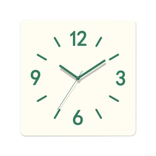 Silent Square Wall Clock 30.5 cm Quartz Movement Non Ticking Design Suitable for Office Living Room Bedroom (Green) von FUBESK