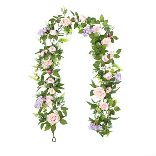 Simulations-Rattan mit lebensechten Pfingstrosen, perfekte Ergänzung für Tische und elegante Heim-Displays (A) von FUBESK