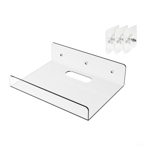 Stanz-Acryl-Wandregal mit Lochmontagemöglichkeit für nicht glatte Wände, geeignet für die Organisation von Aufbewahrung in Wohnzimmern, Küchen und Badezimmern (20 x 15 x 4 cm) von FUBESK