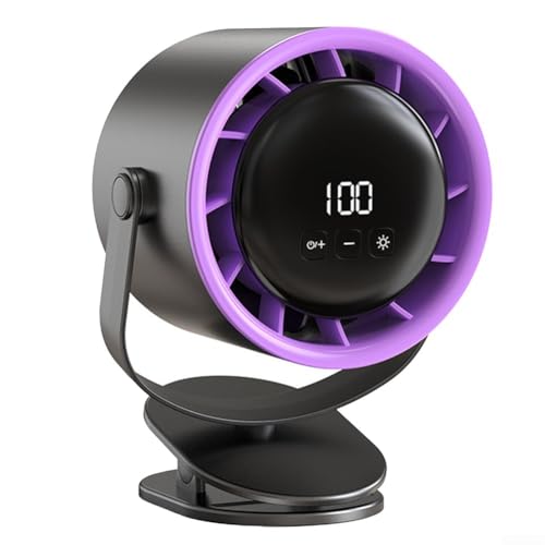 Tischventilator für optimalen Komfort mit 100 Geschwindigkeitsoptionen und integriertem LED-Nachtlicht (grau) von FUBESK