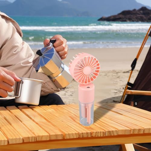 Tragbarer Handventilator, Nebelfunktion und 4 Geschwindigkeitseinstellungen für heiße Tage (grün) von FUBESK