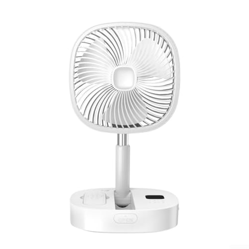 Tragbarer Standventilator mit Fernbedienung und 4 Geschwindigkeits-Timing-Funktion für komfortable Kühlung (weiß) von FUBESK