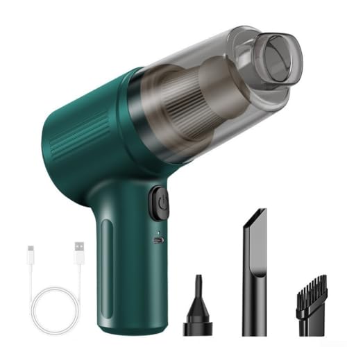 Tragbarer kabelloser Auto-Staubsauger mit hoher Saugleistung und Blasen, Handgerät für effiziente Reinigung von Autoinnenräumen (grün) von FUBESK