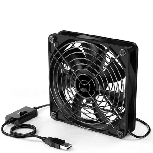 USB-Ventilator mit einstellbaren Geschwindigkeiten und digitaler Temperaturregelung für maximale Kühlung (120 mm) von FUBESK