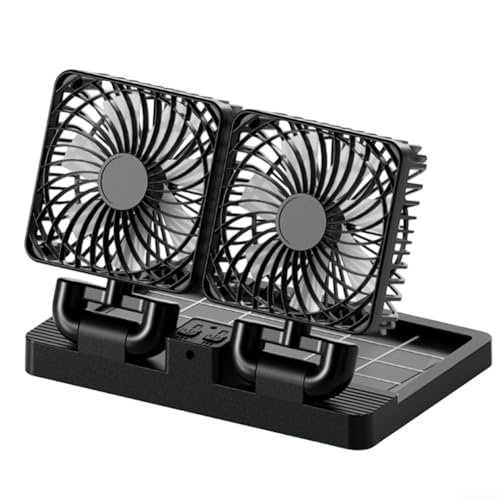 USB- und solarbetriebener, wiederaufladbarer Ventilator mit 3 einstellbaren Geschwindigkeiten, kompakter, tragbarer Ventilator mit integriertem Solarpanel, 360-Grad-Drehung für effiziente Kühlung USB- und solarbetriebener, wiederaufladbarer Ventilator mit 3 einstellbaren Geschwindigkeiten, kompakter, tragbarer Ventilator mit integriertem Solarpanel, 360-Grad-Drehung für effiziente Kühlung von FUBESK