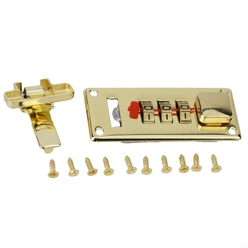 Verleihen Sie Ihrer Vintage-Holzkiste Sicherheit mit diesem Zahlenschloss Gold/Silber (gelb links) von FUBESK