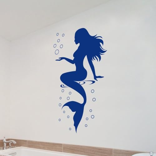 Wunderschöner Meerjungfrauen-Wandaufkleber, perfekt für die Verwandlung Ihrer Wohnatmosphäre (57 x 30 blau) von FUBESK