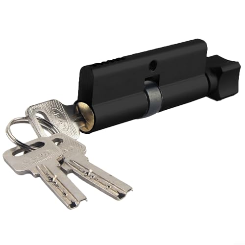 Zylinderschloss (70 mm), Euro-Türschloss mit 3 Schlüsseln, Türschloss mit Schlüssel, um sicherzustellen, mit hochsicheren 6-poligen Zylindern für Holz-, PVC- und Verbundtüren von FUBESK