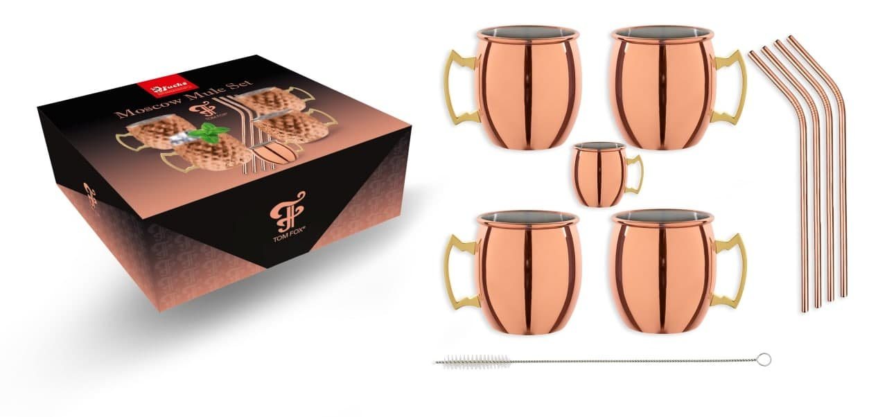 FUCHS Glas Moscow Mule Becher Set Kupfer von FUCHS