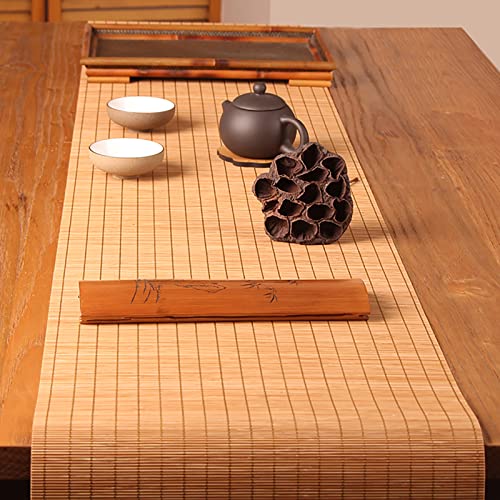 FUDANLI Tischläufer Extrabreit 50/ 60cm Tischläufer Aus Bambus, Japanischer Stil rutschfeste Teematten für Couchtische Restaurant, Anti-Hot-Tischset (Size : 50x120cm/19.7x47.2in) von FUDANLI