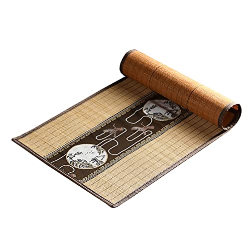 FUDANLI Tischläufer Landhausstil Natürliche Bambus-Teematten, Handgewebter Tischläufer Roller Sauber Wischen, Teestube Kaffeematte, Breite 30cm/40cm (Color : Natural, Size : 40x120cm/15.7x47.2in) von FUDANLI