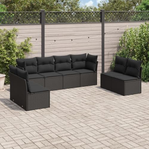 FUDUGEHMIOFWFJJ 2 Pcs Adjustable Garden Chairs with Cushions, Beige Poly Rattan Lounge Chair Set for Patio, Balcony, Outdoor Relaxation, Comfortable & Durable von FUDUGEHMIOFWFJJ