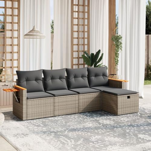FUDUGEHMIOFWFJJ 4 Pcs Garden Chairs with Cushions, Black Poly Rattan Outdoor Dining Set, Patio Furniture for Balcony Terrace Poolside, Comfortable Waterproof Lounge Seating FUDUGEHMIOFWFJJ 4 Pcs Garden Chairs with Cushions, Black Poly Rattan Outdoor Dining Set, Patio Furniture for Balcony Terrace Poolside, Comfortable Waterproof Lounge Seating von FUDUGEHMIOFWFJJ