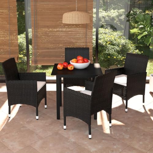 FUDUGEHMIOFWFJJ 6 Pcs Garden Chairs with Cushions Schwarz Outdoor Dining Set Poly Rattan Furniture 54x61x83 cm Patio Seating for Terrace Balcony Backyard Relaxing FUDUGEHMIOFWFJJ 6 Pcs Garden Chairs with Cushions Schwarz Outdoor Dining Set Poly Rattan Furniture 54x61x83 cm Patio Seating for Terrace Balcony Backyard Relaxing von FUDUGEHMIOFWFJJ