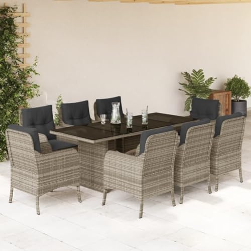 FUDUGEHMIOFWFJJ Adjustable Garden Chair with Cushion, Gray Poly Rattan Lounge Chair, Comfortable Patio Furniture for Balcony, Outdoor Relaxation, Ergonomic Design, Weather-Resistant von FUDUGEHMIOFWFJJ