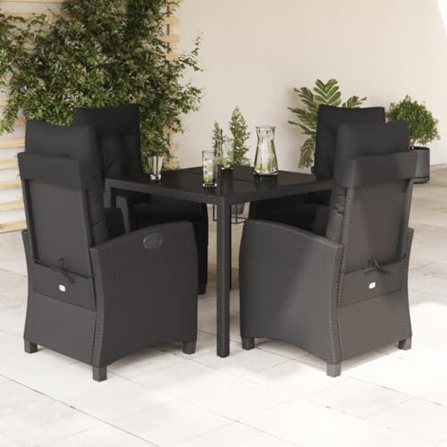 FUDUGEHMIOFWFJJ Adjustable Garden Chair with Cushion Gray Poly Rattan, Outdoor Lounge Chair for Patio Balcony, Comfortable Relaxing Recliner with Footrest, Weather-Resistant Modern Design von FUDUGEHMIOFWFJJ