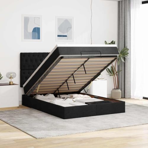 FUDUGEHMIOFWFJJ Bed Bett futonbett Ottoman-Bett mit Matratzen Schwarz 90x190 cm SamtGeeignet für Schlafzimmer von FUDUGEHMIOFWFJJ