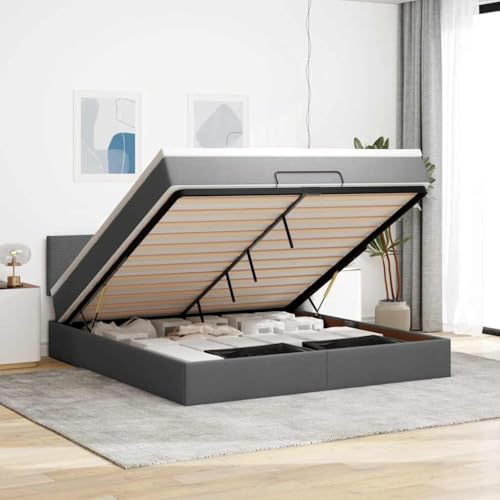 FUDUGEHMIOFWFJJ Bed Frame klappbett Bett mit matratze kopfteil bettOttoman-Bett mit Matratzen & LEDs Dunkelgrau 180x200 cm StoffGeeignet für Schlafzimmer FUDUGEHMIOFWFJJ Bed Frame klappbett Bett mit matratze kopfteil bettOttoman-Bett mit Matratzen & LEDs Dunkelgrau 180x200 cm StoffGeeignet für Schlafzimmer von FUDUGEHMIOFWFJJ