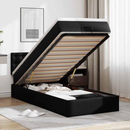 FUDUGEHMIOFWFJJ Bett mit matratze futonbett bettgestell Ottoman-Bett mit Matratze Hellgrau 160x200 cm StoffGeeignet für Schlafzimmer von FUDUGEHMIOFWFJJ