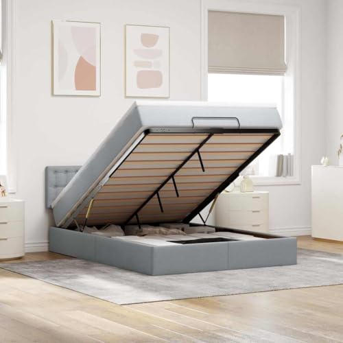 FUDUGEHMIOFWFJJ Bett ohne kopfteil Metall holzbett betten, bettrahmen & lattenroste klappbett Ottoman-Bett mit Matratzen Schwarz 160x200 cm SamtGeeignet für Schlafzimmer von FUDUGEHMIOFWFJJ