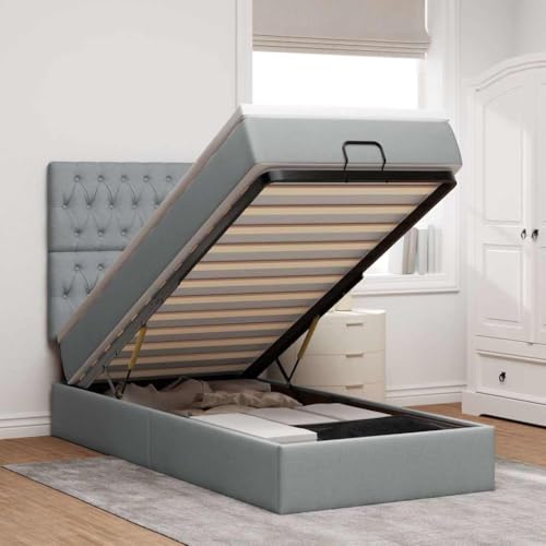 FUDUGEHMIOFWFJJ Bett ohne kopfteil bettgestell futonbett bettOttoman-Bett mit Matratzen & LEDs Hellgrau 200x200 cm StoffGeeignet für Schlafzimmer FUDUGEHMIOFWFJJ Bett ohne kopfteil bettgestell futonbett bettOttoman-Bett mit Matratzen & LEDs Hellgrau 200x200 cm StoffGeeignet für Schlafzimmer von FUDUGEHMIOFWFJJ