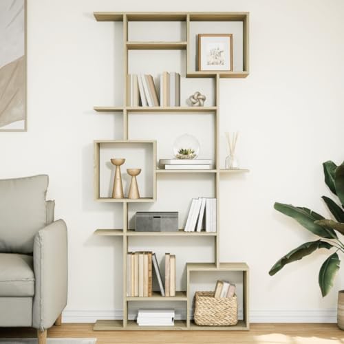 FUDUGEHMIOFWFJJ Bücherregal Raumteiler Schwarz 100x33x115 cm Modern Bookshelf Room Divider with 5 Shelves Sturdy Storage Unit for Living Room Bedroom Office von FUDUGEHMIOFWFJJ