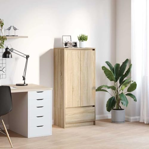 FUDUGEHMIOFWFJJ Bücherregal Raumteiler Schwarz Eichen-Optik 45x24x159 cm - Modern Bookshelf Room Divider with 5 Shelves, Sturdy Storage Unit for Living Room, Office & Bedroom von FUDUGEHMIOFWFJJ
