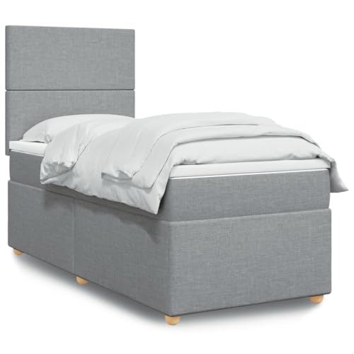 FUDUGEHMIOFWFJJ Double Sun Lounger with Canopy & Cushions Light Gray Poly Rattan Outdoor Daybed for Patio Garden Poolside Relaxation Comfortable Durable Weatherproof von FUDUGEHMIOFWFJJ