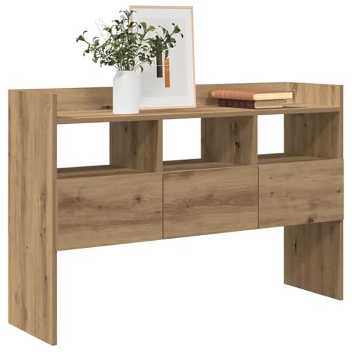 FUDUGEHMIOFWFJJ Eichen Nachttisch Braun 60x31x60 cm Holzwerkstoff Metall Schlafzimmer Kommode Beistelltisch Nachtschrank mit Schublade und Regal Modernes Design von FUDUGEHMIOFWFJJ