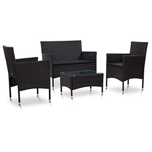 FUDUGEHMIOFWFJJ Garden Bench with Cushion Gray 105 cm Poly Rattan Outdoor Furniture Set for Patio, Balcony and Garden, Weatherproof Lounge Seating with Comfortable Backrest von FUDUGEHMIOFWFJJ