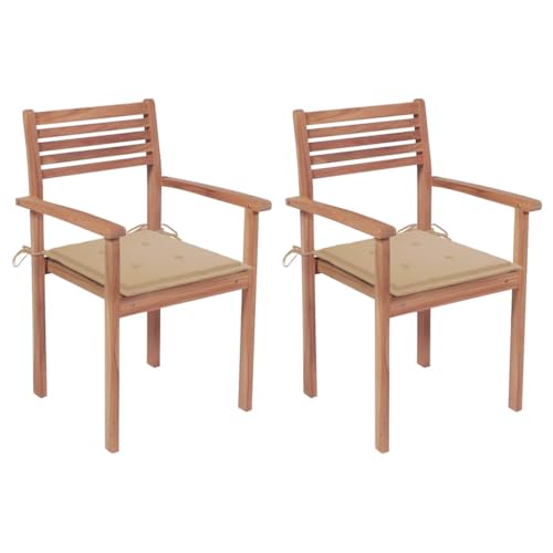 FUDUGEHMIOFWFJJ Garden Dining Chairs with Cushions 3 Pcs Solid Wood Acacia Outdoor Patio Furniture Set Comfortable Weather-Resistant for Terrace Backyard von FUDUGEHMIOFWFJJ