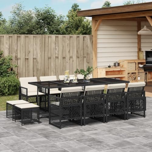 FUDUGEHMIOFWFJJ Garden Swing Chair with Cushion Black Poly Rattan Outdoor Patio Hanging Egg Chair for Balcony Backyard Relaxation Comfortable Modern Design von FUDUGEHMIOFWFJJ