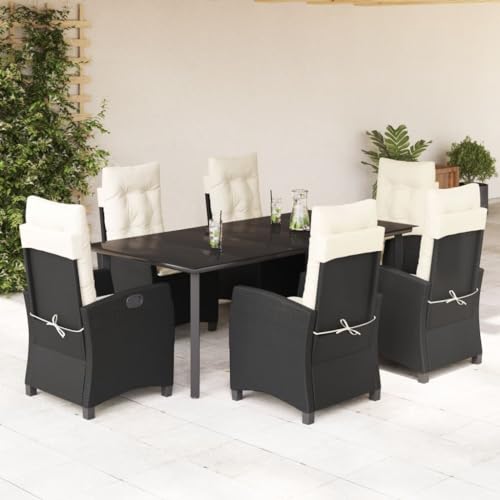 FUDUGEHMIOFWFJJ Gartenbank mit Kissen Braun 176 cm Poly Rattan Outdoor Gartenmöbel Set Lounge Sitzbank mit Polster für Terrasse Garten Balkon Wetterfest Bequem von FUDUGEHMIOFWFJJ